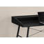 Bureau d'ordinateur noir pour bureau à domicile, avec pieds fuselés et tablettes de rangement, largeur de travail de 26 po