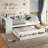 Twin Size Daybed With Trundle, Wood Day Bed Frame With Storage Drawers And Side Shelves, Daybed With Desk, No Spring Box Needed, White-207602352