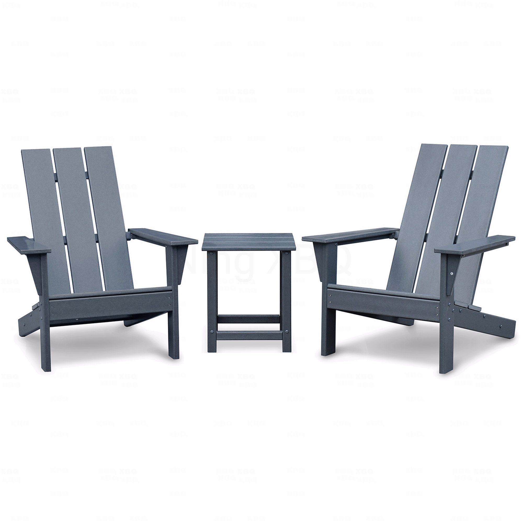 Latitude Run® Adirondack Chair Set Outdoor Of 2 And Table Set, Hdpe All ...
