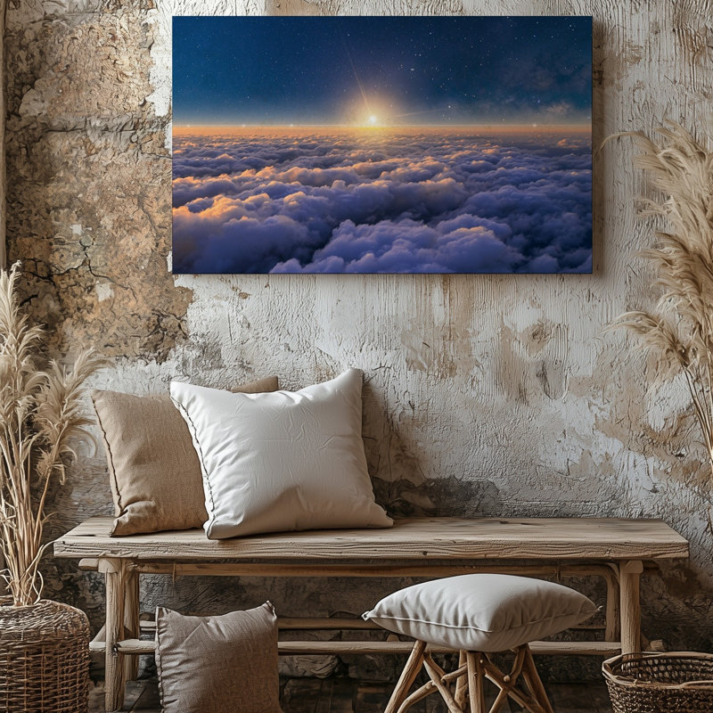 Toile, une scène céleste à couper le souffle qui se déploie dans une vaste étendue d'art mural, H 11 po x l 14 po
