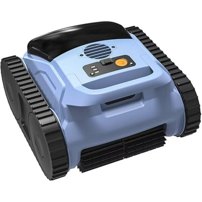 Robot nettoyeur de piscine sans fil, aspirateur de piscine pour piscine creusée et hors-terre, auto-stationnement à navigation intelligente, indicateur à DEL, nettoyage de mur et de ligne d'eau jusqu'à 2000 pieds carrés
