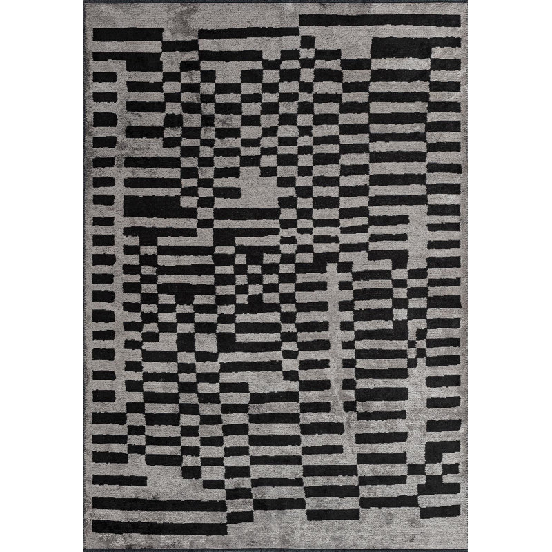 Tapis à motif abstrait, Carré 9 pi 10 po