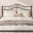 Metal Queen Size Headboard, Adjustable Height, Heavy Duty Steel Curved Queen Headboard Only For Bedroom, Farmhouse Scrollwork Design, Attach Frame, Easy Assembly, Black-464426054-464426048