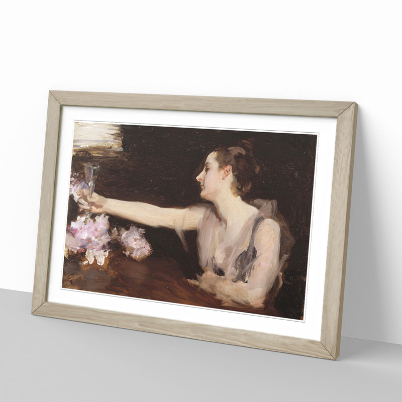 Madame Gautreau Drinking by John Singer Sargent - Picture Frame Painting, Oak Framed, 48cm H x 65cm W x 2cm D