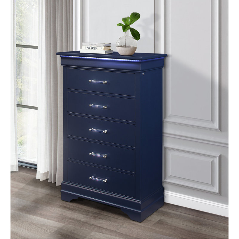 CHARLSTON BLUE CHEST WITH LED, Blue