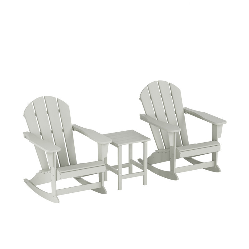 Laguna Rocking Outdoor Adirondack Chair With Table, Sand