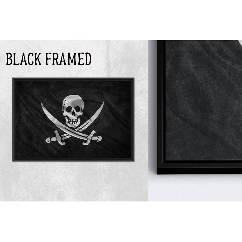 Impression sur toile de crâne de pirate et épées: art mural nautique audacieux, 1P, 35,5 po H x 47,3 po l