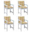  Ensemble de 4 coussins de chaise à dossier bas Melange Beige-1545820737-1545820862