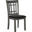 Chaises d'appoint grises moyennes (de 2) - Dossier ouvert avec dossier noir et siège noir, ensemble rembourré de mousse