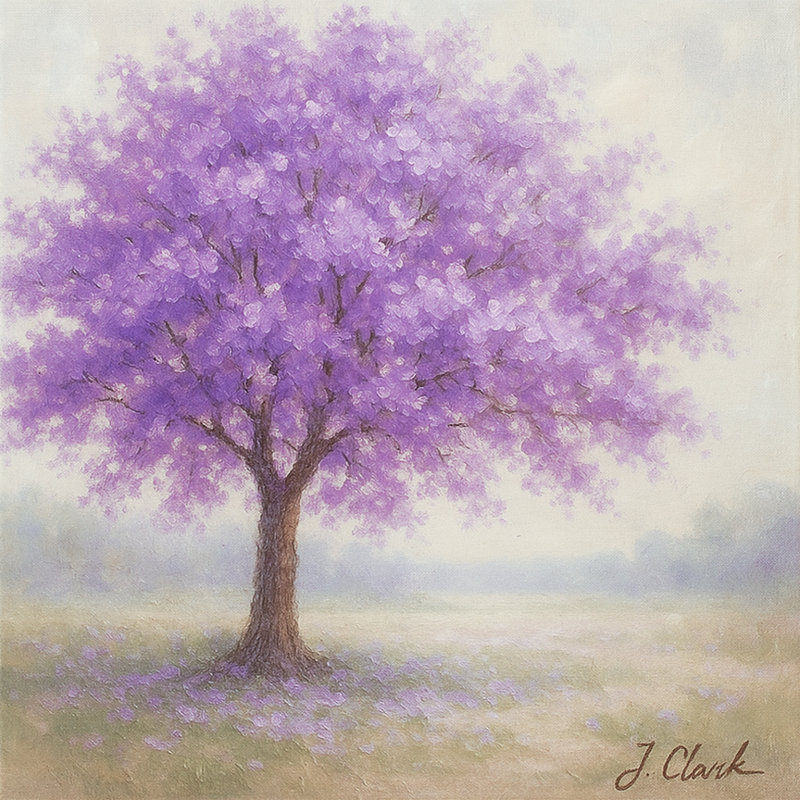 «Cherry Blossom Serenity», reproduction sur toile tendue par J. Clark, H 20 po x l 20 po