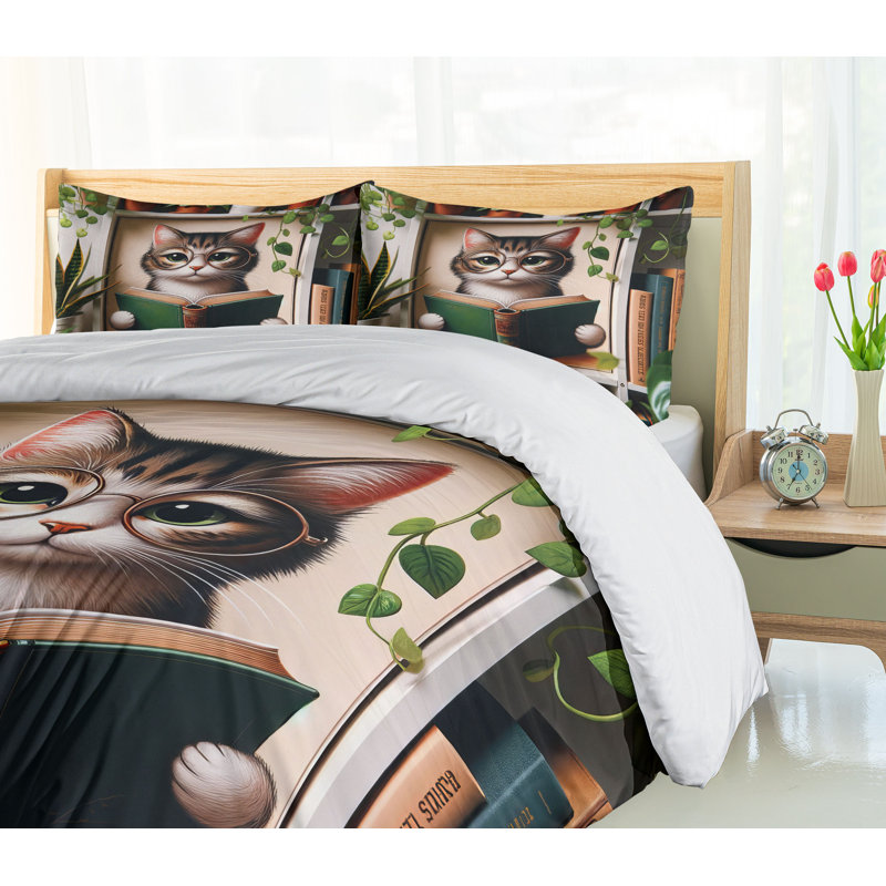 Cat Duvet Cover, California King Duvet Cover + 2 Standard Shams