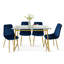 Ensemble de table de salle à manger 4 personnes Lastrup avec table rectangulaire de 47 po et 4 chaises rembourrées dorées-484201413