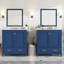 Ensemble de meuble-lavabo 60 po avec lavabos doubles (séparés), lavabos doubles en céramique, tablette de rangement et tiroirs séparés (miroir non inclus)-193903954-193903957-193903959
