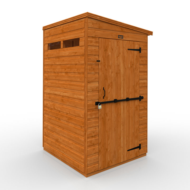 TigerFlex® Modular Buildings 4 ft. W x 4 ft. D Solid Wood Shiplap Pent Garden Shed