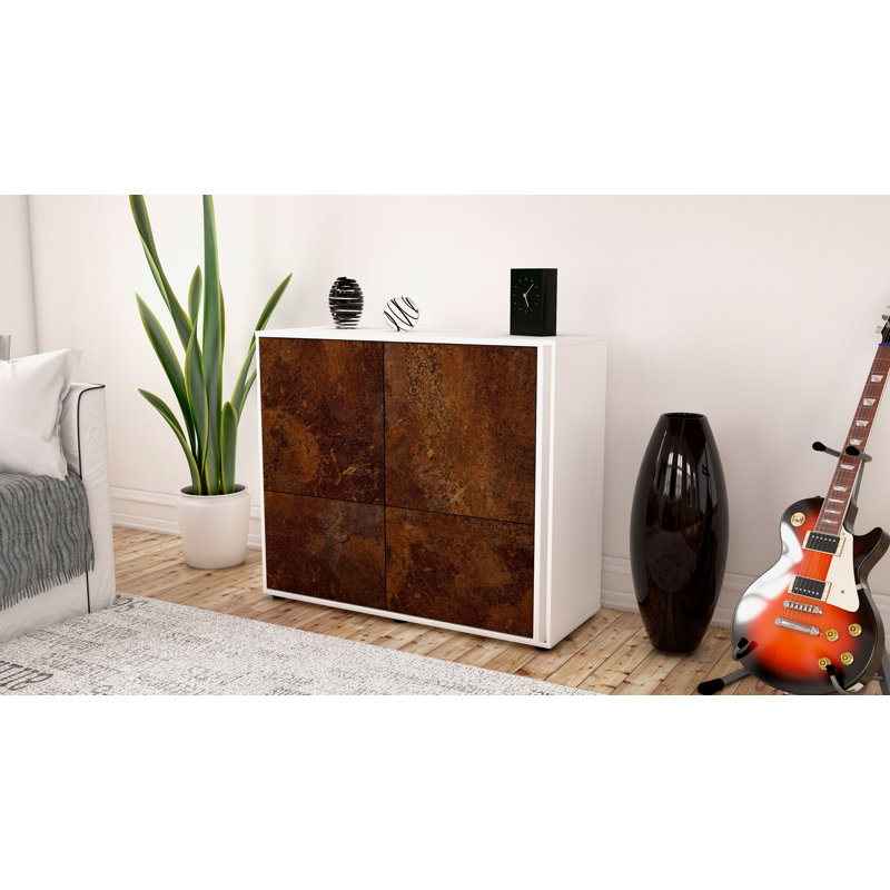 Potrero 92cm Sideboard, White/Red