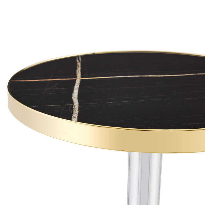 Tables basses et modernes Modern, 23,6 po en acier aggloméré marbré