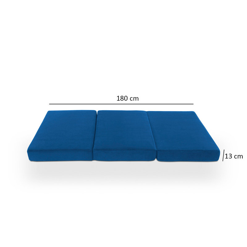 Repose-pieds rectangulaire de 35,4 po de largeur, 100 % polyester bleu