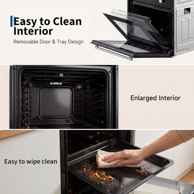 24" Single Wall Oven – 2.5 cu ft, 2000W, 4 Cooking Modes, Knob Control, Low-E Glass, Easy Clean