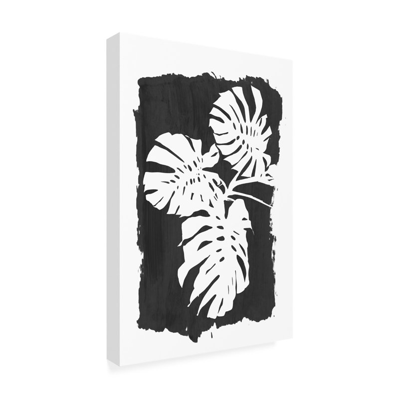 Art sur toile Amini54 Black Monstera Leaves, H 30 po x l 47 po