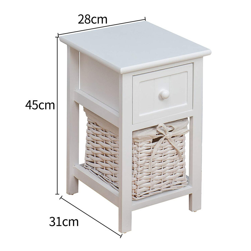 Regina 28cm W Manufactured Wood Bedside Table