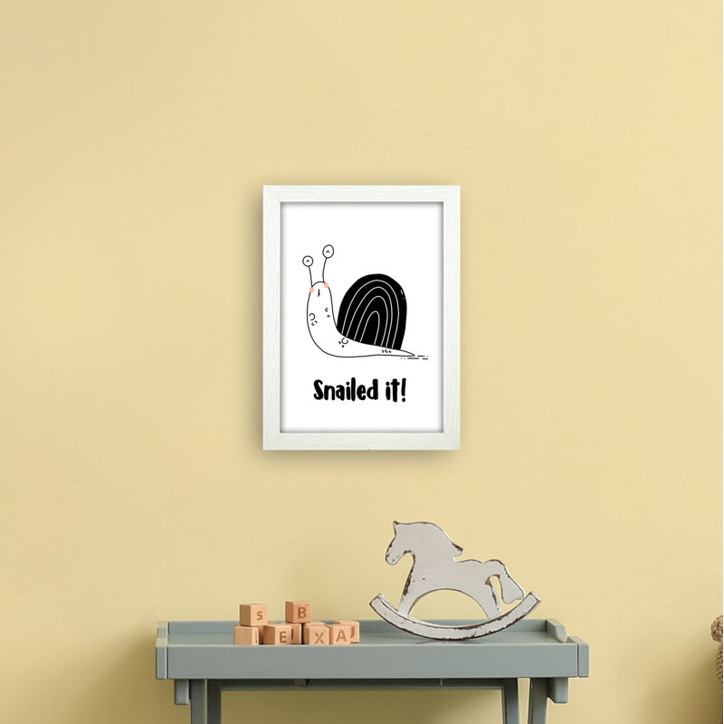 Snail by Miniofmine - Print, Brown Framed, 34cm H x 25cm W x 3cm D