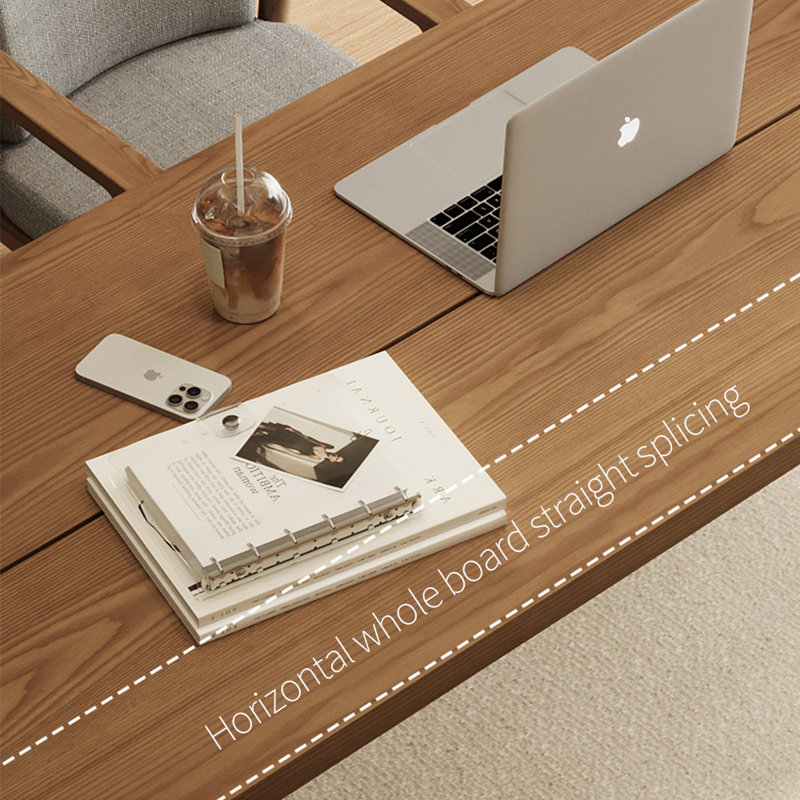 Table de salle à manger luxueuse en bois de frêne haut de gamme, H 29,53 po x L 55,12 po x l 27,56 po