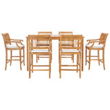 Outdoor 13 - Piece Teak Bistro Set with Cushions