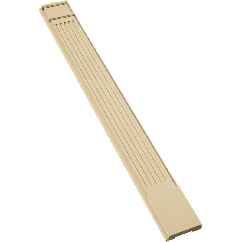 Signature Urethane Fluted Pilaster w/ Decorative Capital & Base, 8"W x 72"H x 2"P (Pair), Base Can Be Trimmed Up to 6 5/8", High Density Milled Urethane, Factory Primed Tan, Sold As Pair