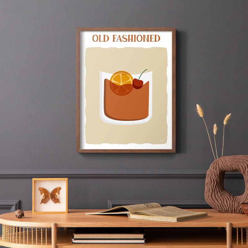 Old Fashioned Framed Print - Solid Wood, Brown, 20" H x 16" W