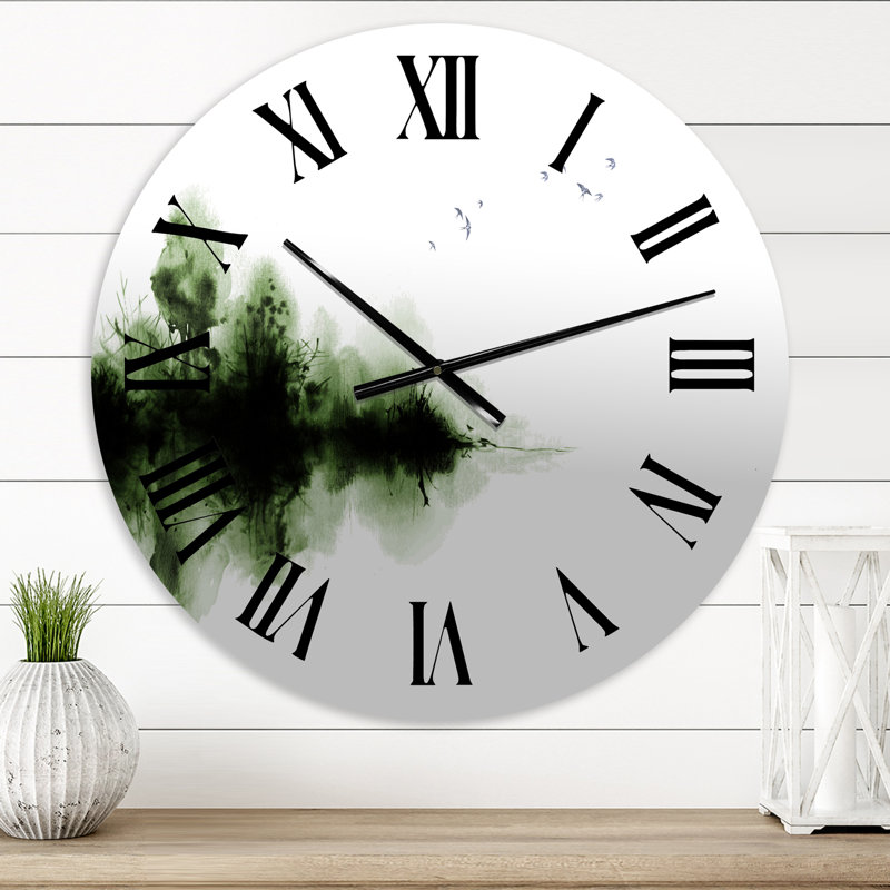 Lune rouge japonaise en somme traditionnelle - Peinture I - Horloge murale traditionnelle, Petit