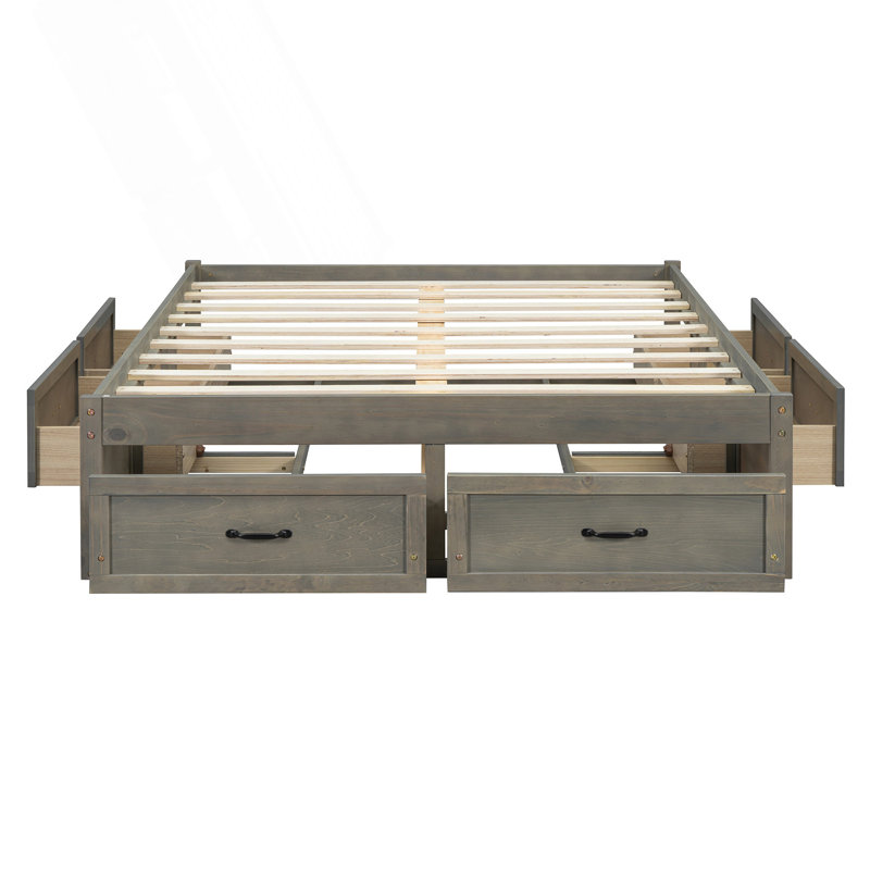 Full Size Platform Bed With 6 Spacious Drawers