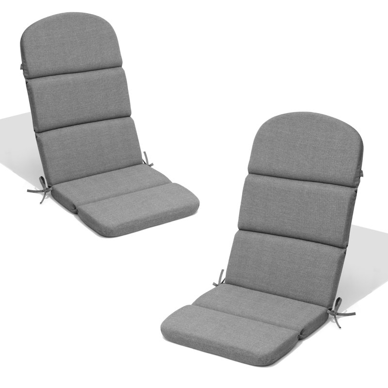 Coussin de siège / dossier Adirondack de 2,36 po Ebern Designs, 2, Gris, polyester