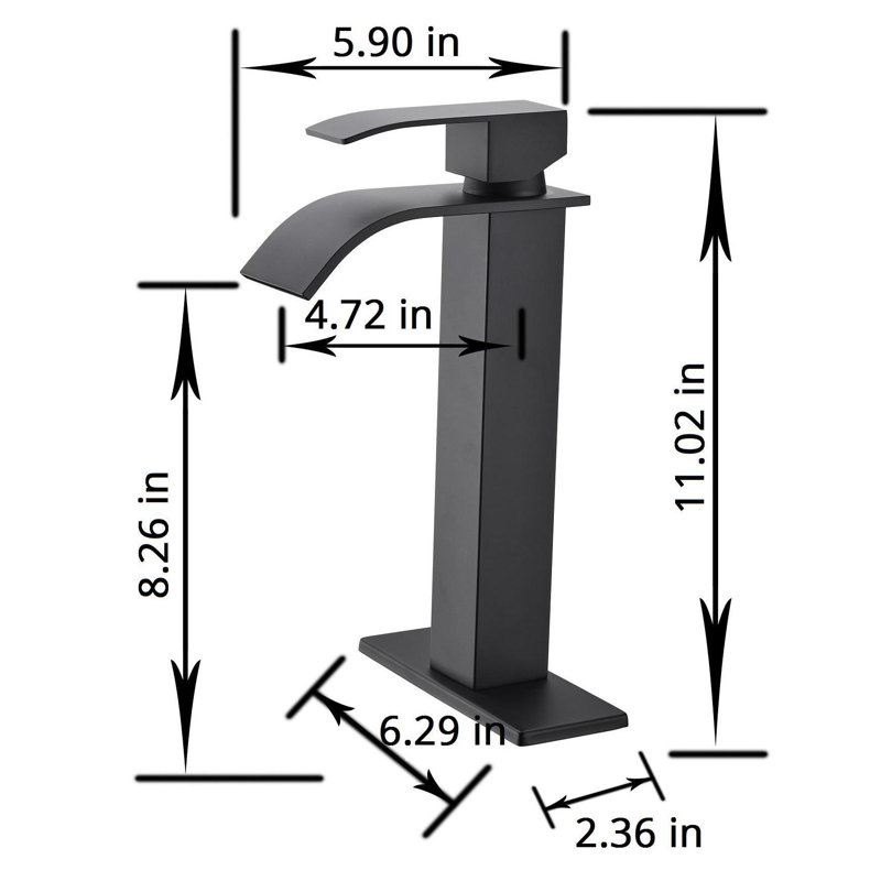 Robinet de salle de bain à un trou, Noir mat