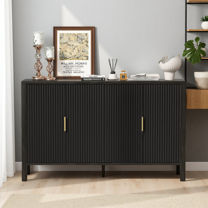 Armoire de rangement 57,5 po Modern Modern, Noir