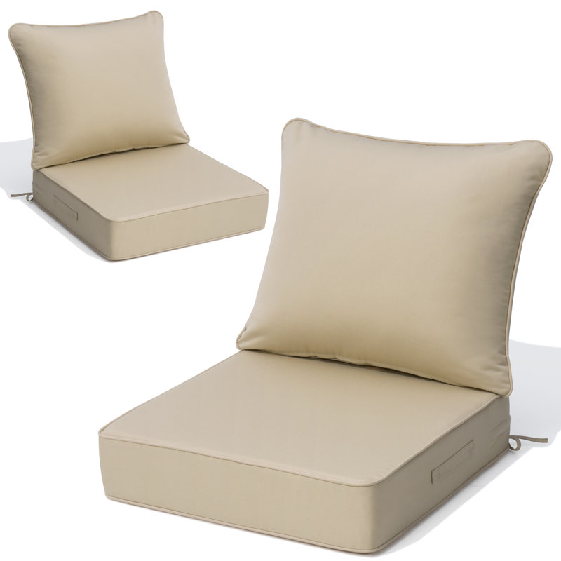 Sunbrella Patio Seat Cushion Set, Beige, 2