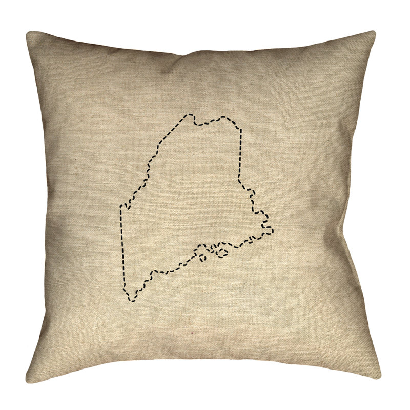 Coussin Katelyn Smith Maine Dash Outline, 14 po x 14 po, Sergé de coton, Housse