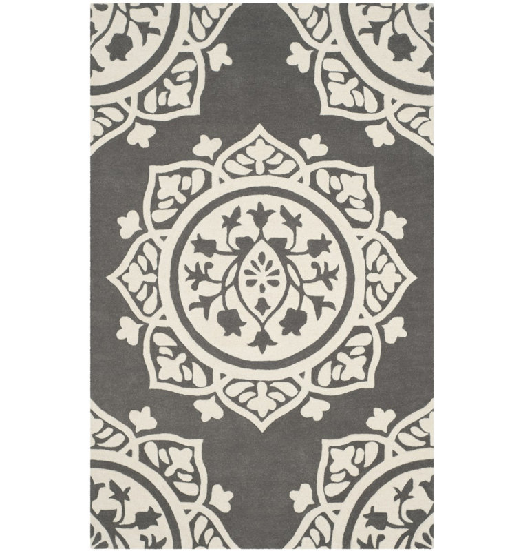 Cruz Hand Tufted Wool Floral Rug, Rectangle 8' x 10'