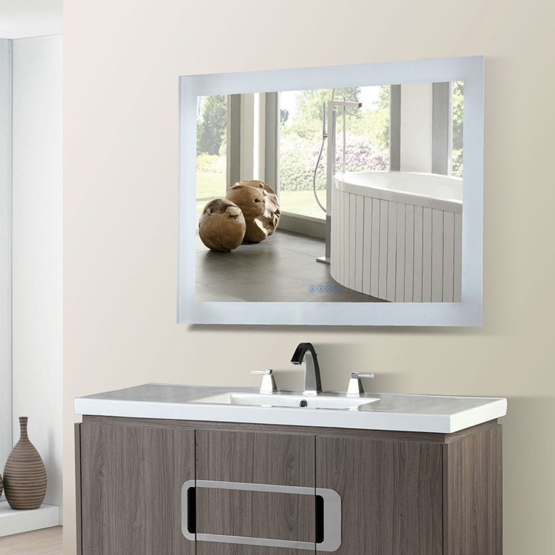 Odonoghue Metal Rectangle Wall Mirror, 27" H x 36" W