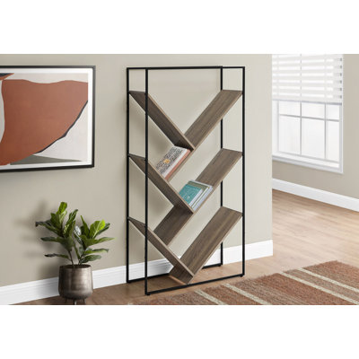Bookshelf, Bookcase, Etagere, 3 Tier, 60"H, Office, Bedroom, Contemporary