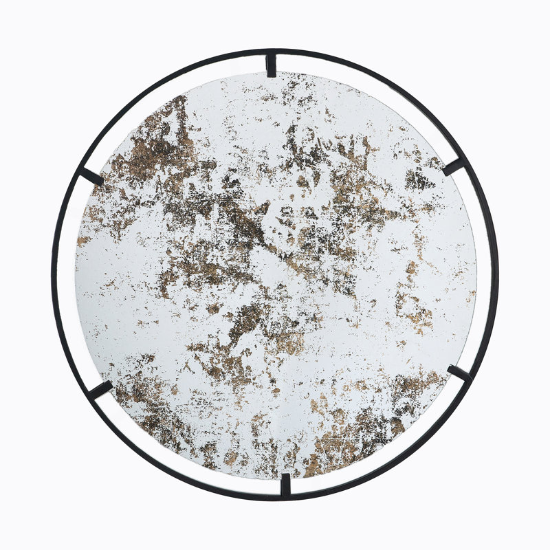 Iron Frame Vertical Round Mirror