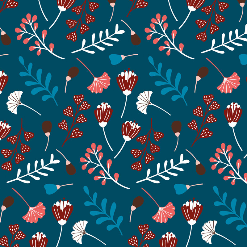 Tissu Meter Jeanne couleur 01, Bleu marine / bleu / rouge / rose