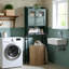 Armoire de rangement au-dessus de la toilette, rangement au-dessus de la toilette avec portes doubles et charnières douces-481099666