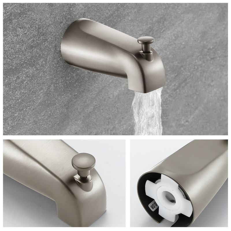 Robinet de douche avec bec de baignoire, Nickel brossé