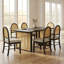 Ensemble de table de salle à manger 7 pièces pour 6 personnes - Table de salle à manger rectangulaire avec placage en chêne vieilli et 6 chaises en rotin, mobilier de cuisine rustique-2077193635-2077193637-2077193638