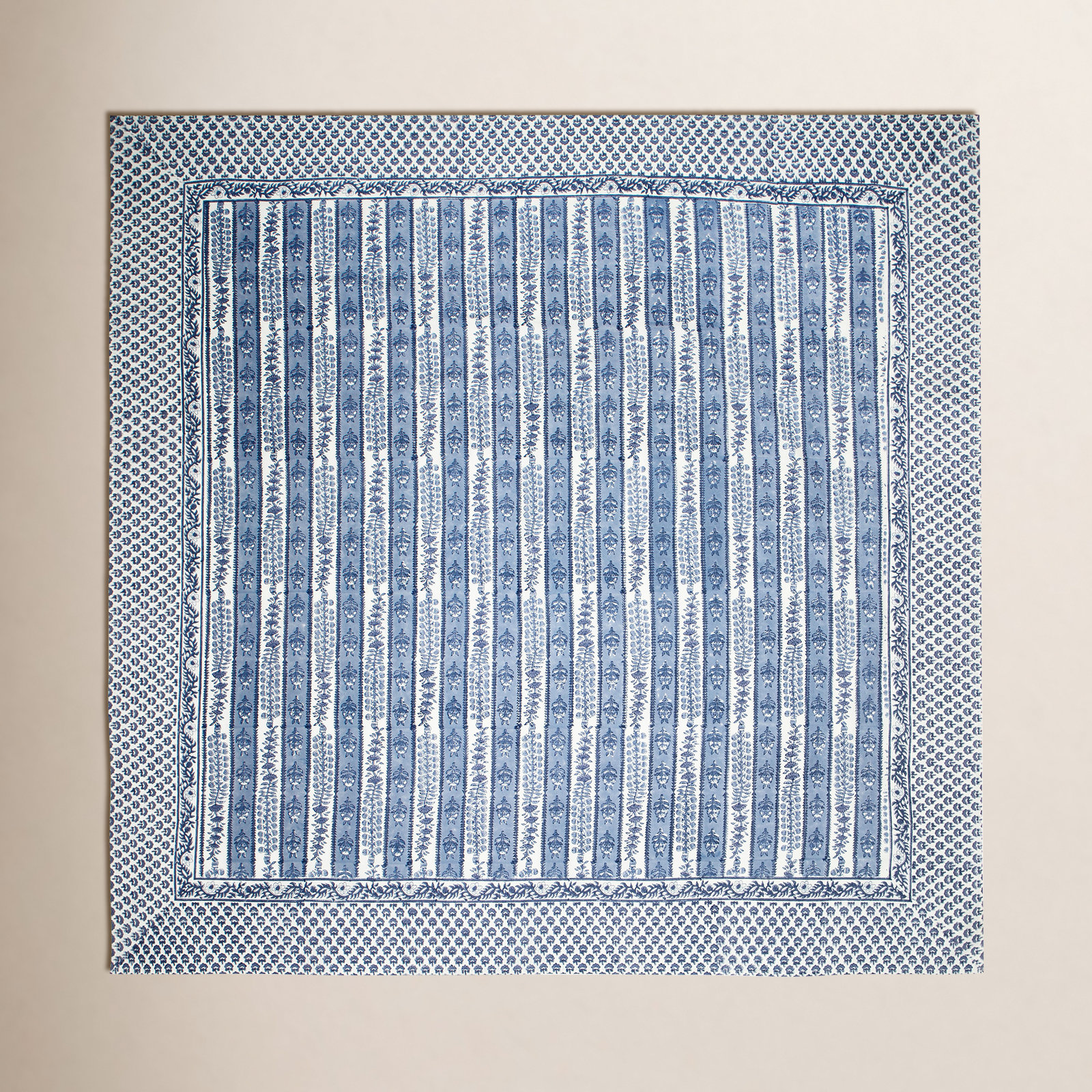 Charlemont Floral Tablecloth, Dijon/Blue, 106" x 71"