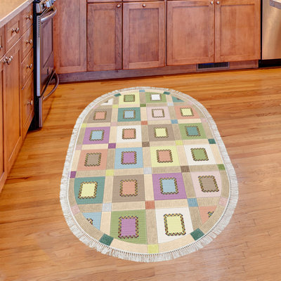 Luxurious Area Rug, 4 ft x 6 ft, 100% Polyamide, 850 g/m², 0.08 in Pile Height | Non-Slip Underside, Machine Washable at 30°C | Easy Clean Fabric, Elegant Powder Colors | Perfect for Living Room & Bedroom Decor