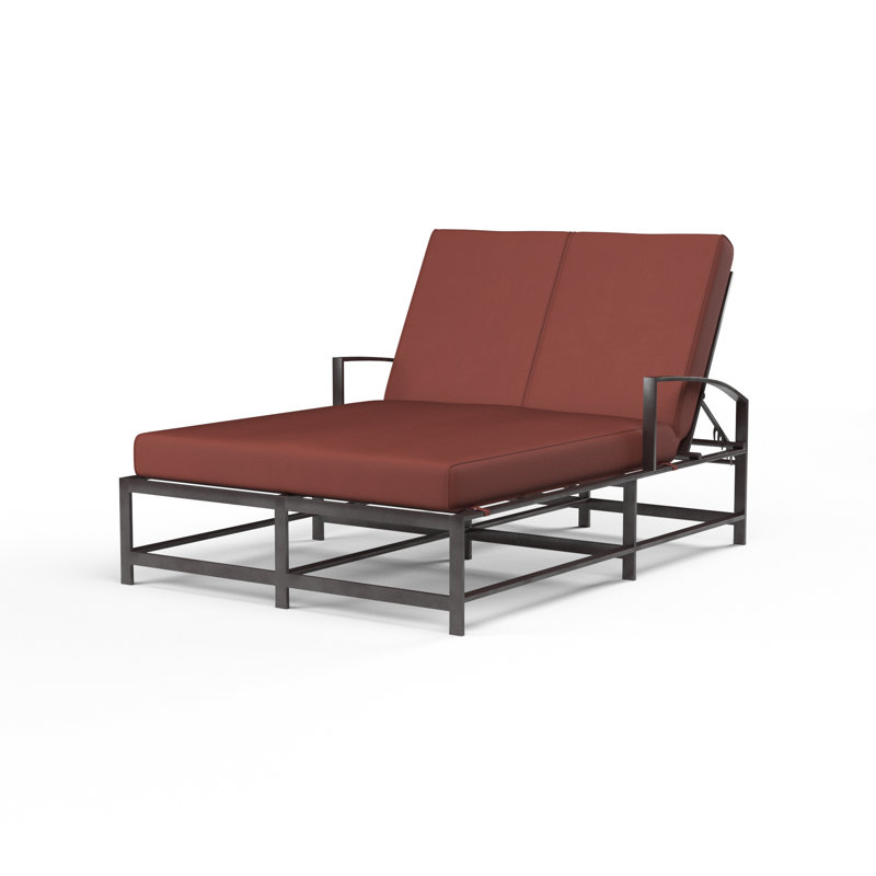 La Jolla Double Chaise Lounge with Cushion, Canvas Henna Sunbrella®