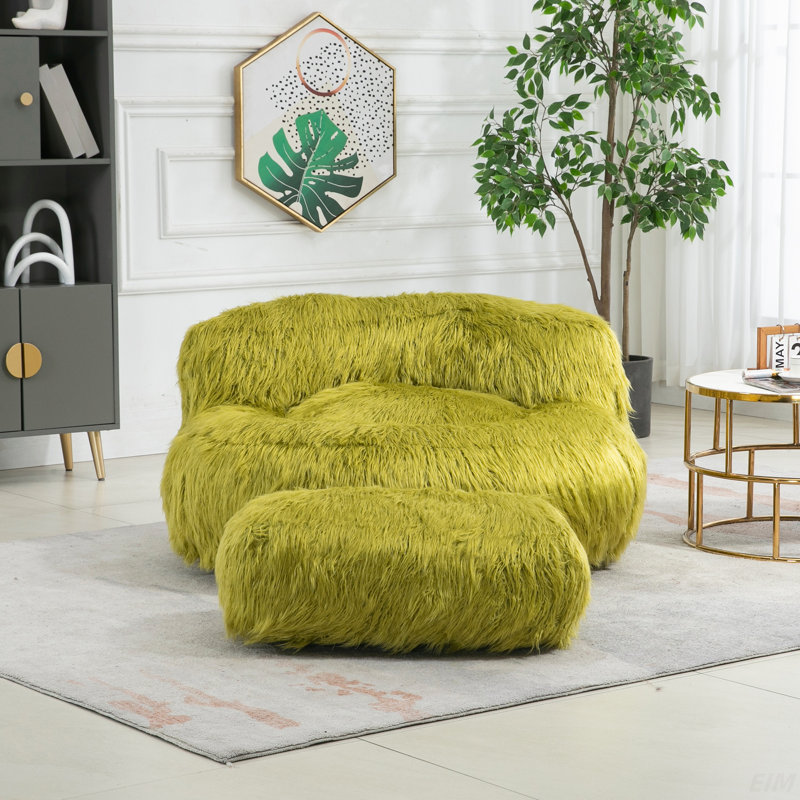 Fauteuil à billes, canapé de plancher avec poignée, fauteuil d'appoint avec repose-pieds pour lire et se détendre