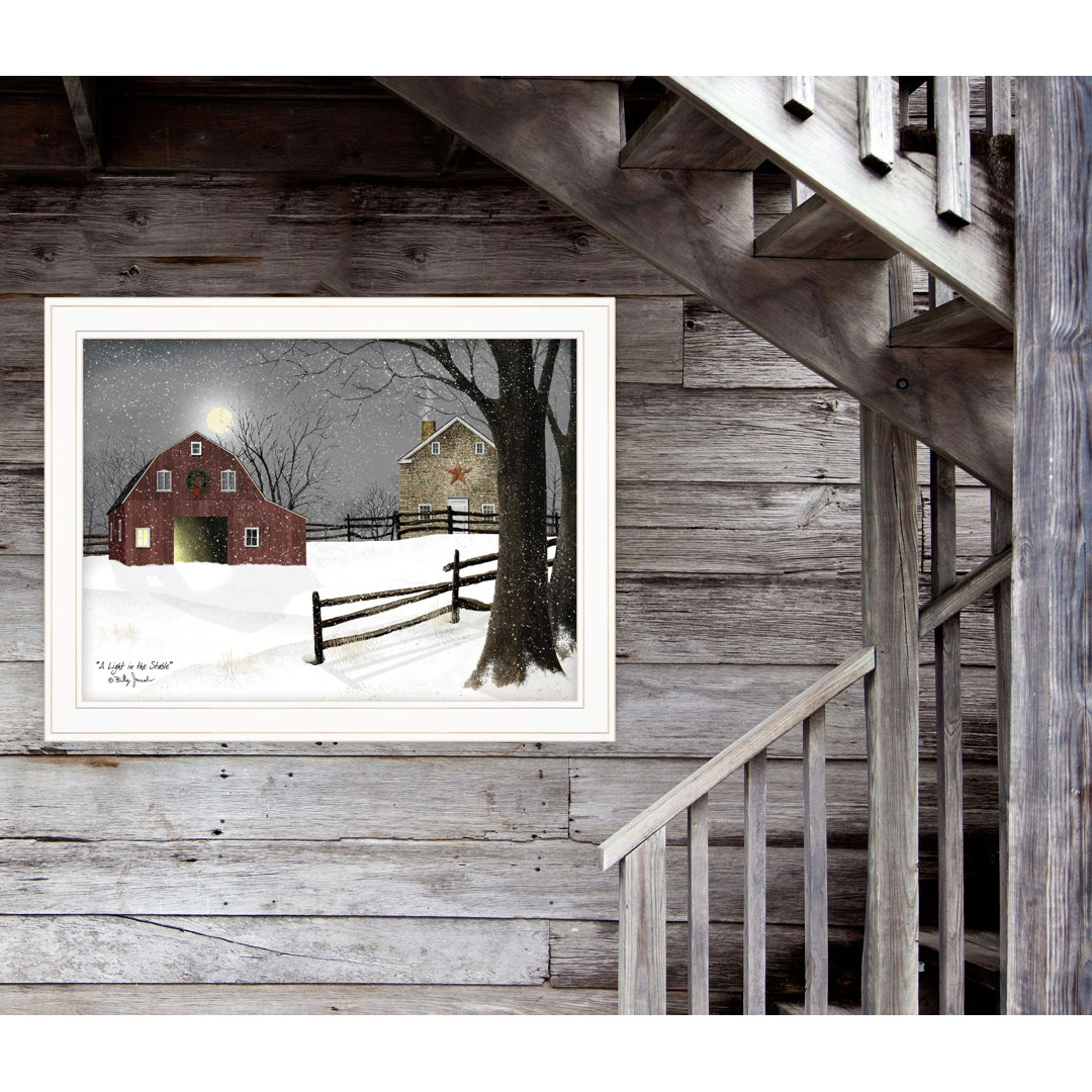 Light in the Stable Framed Wall Art for Living Room, Home Wall Decor by Billy Jacobs Laurel Foundry Modern Farmhouse® 
