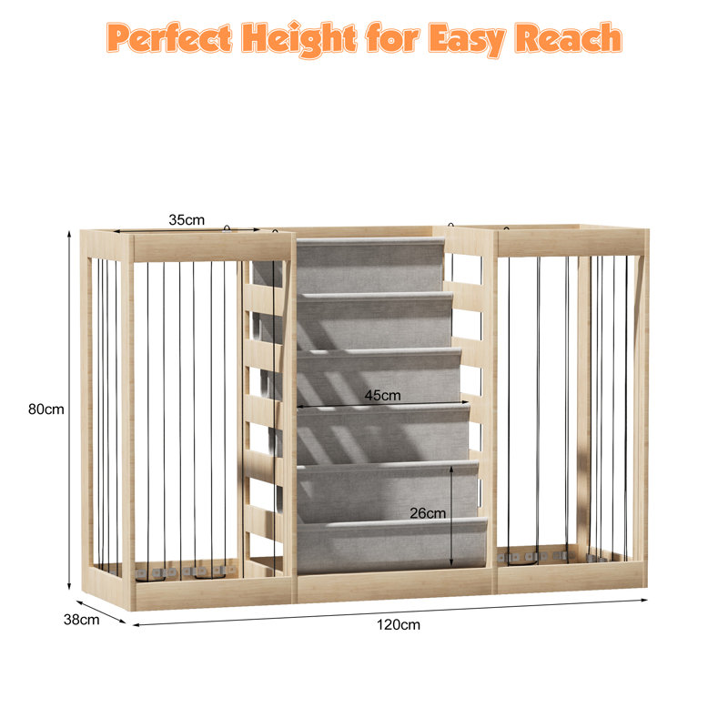 80cm H x 120cm W Book Display Bookcase, Beige